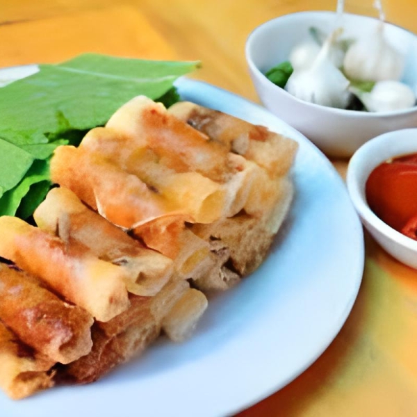 Chả Ram Tôm Đất Cuộn Rau